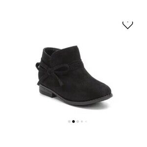 UNR8AD Reece Boots Toddler Girl 5.5 Black Faux Suede Ankle Booties‎ Bow Detail